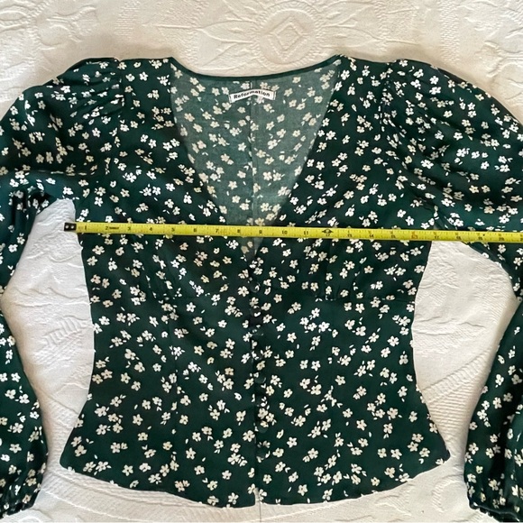 Reformation Nell Floral V-Neck Blouse Size S - Picture 9 of 14